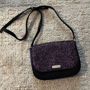 Kate Spade Large Carson Purple Glitter Crossbody Bag